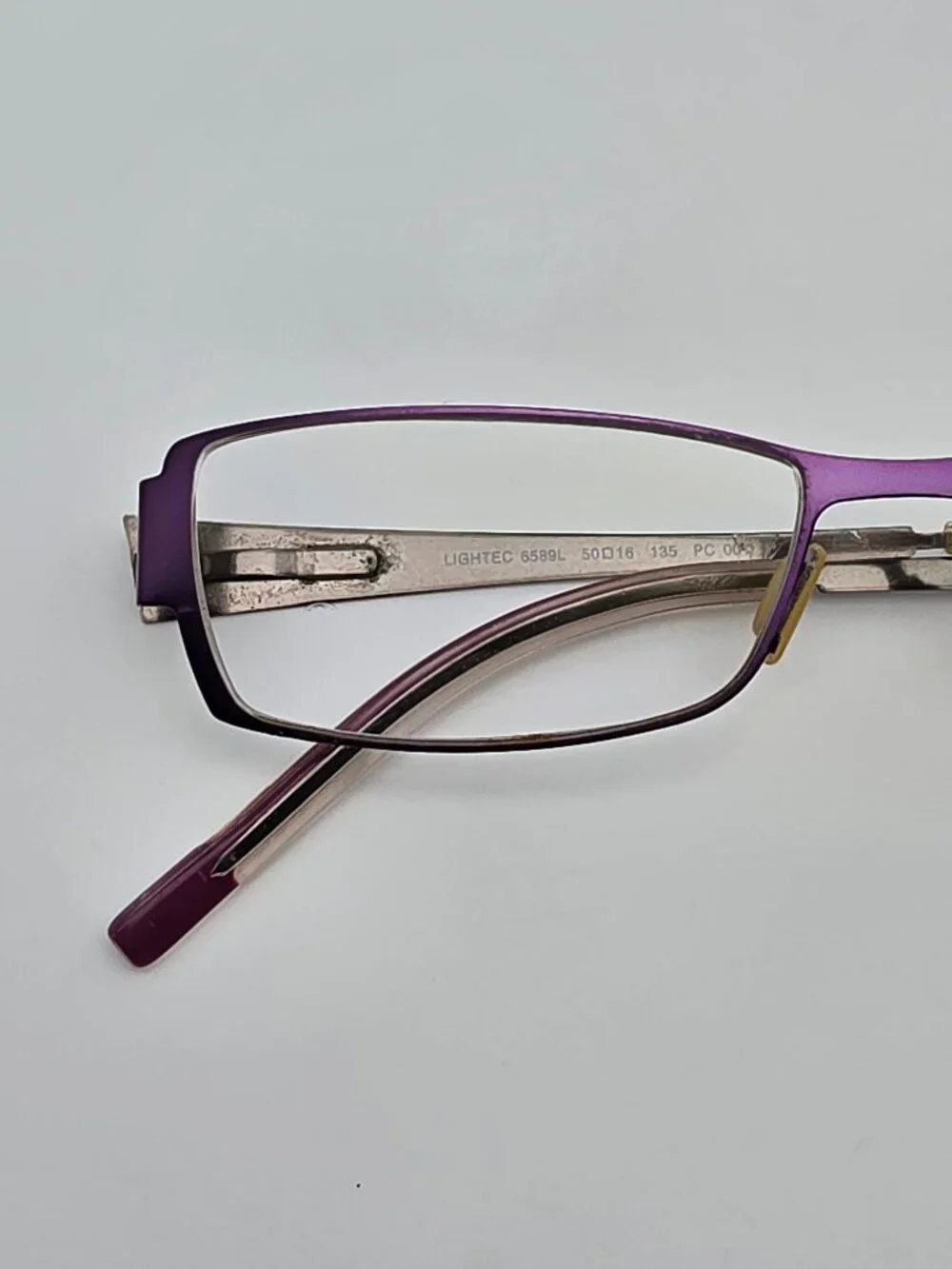 Morel Lightec 6589L PC 001 Purple Eyeglasses Frame w/ Flexhinge and Case France